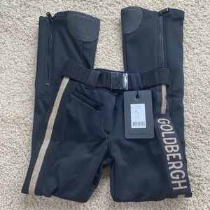 Goldbergh Cher Ski Pant in Black and Gold, US Size 4 NWT
